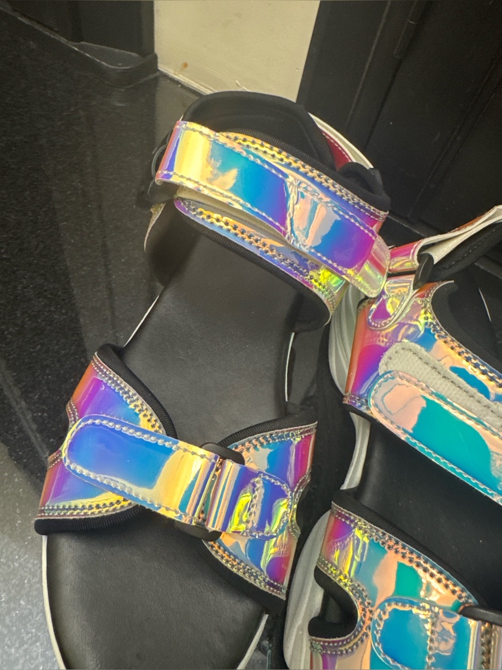 Holographic Platform Sandals – Size 8 – New - Picture 5 of 10